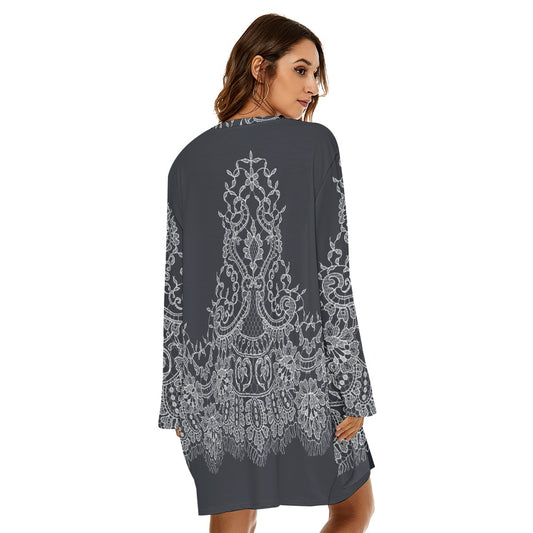 All-Over Print  Women's Loose Crew Neck Dress