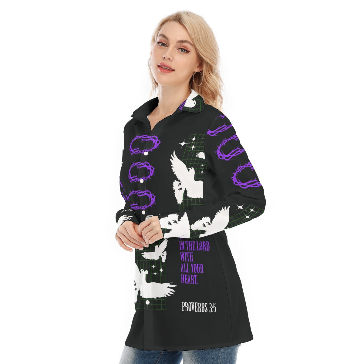 All-Over Print Women's Long Shirt