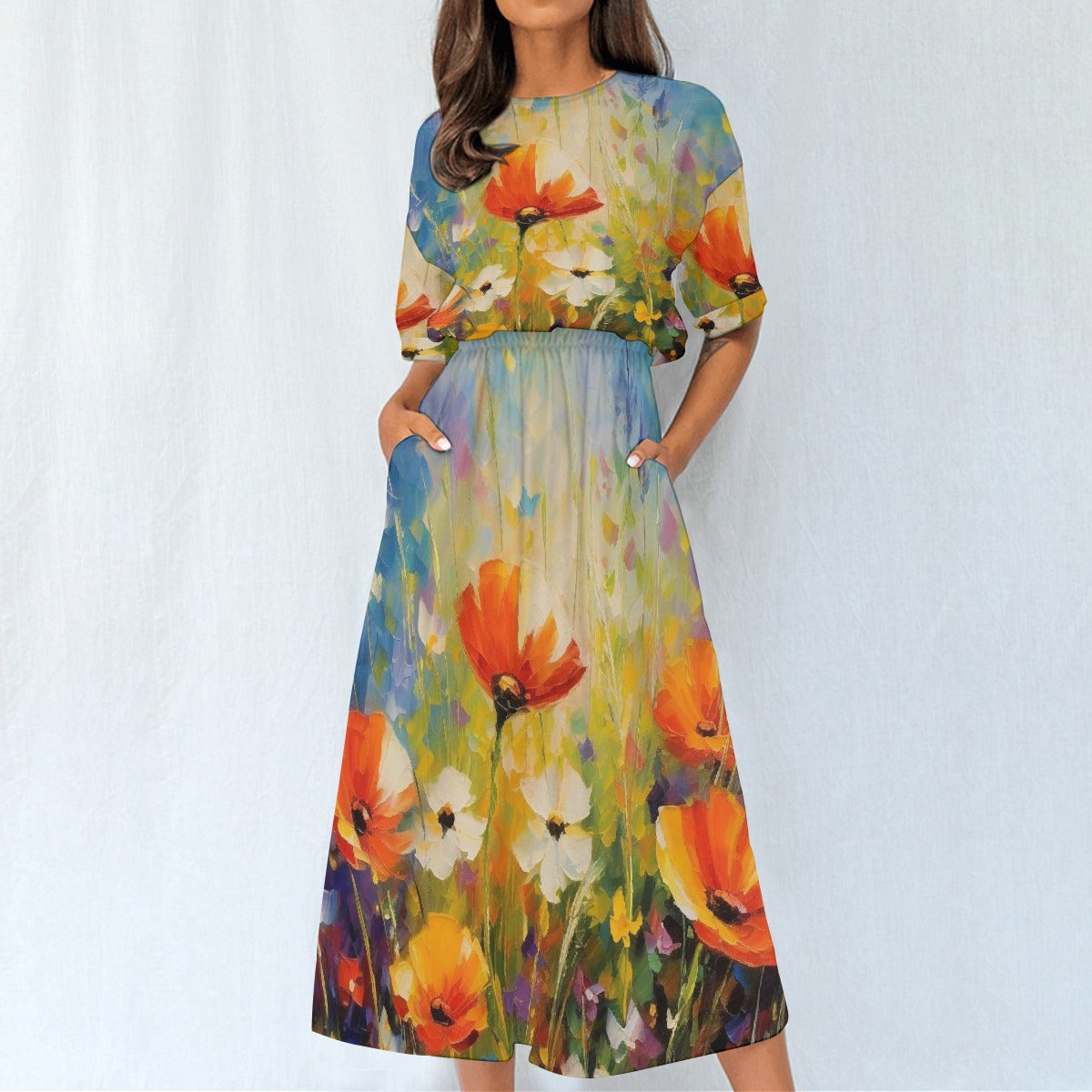 All-Over Print Women's Elastic Waist Dress