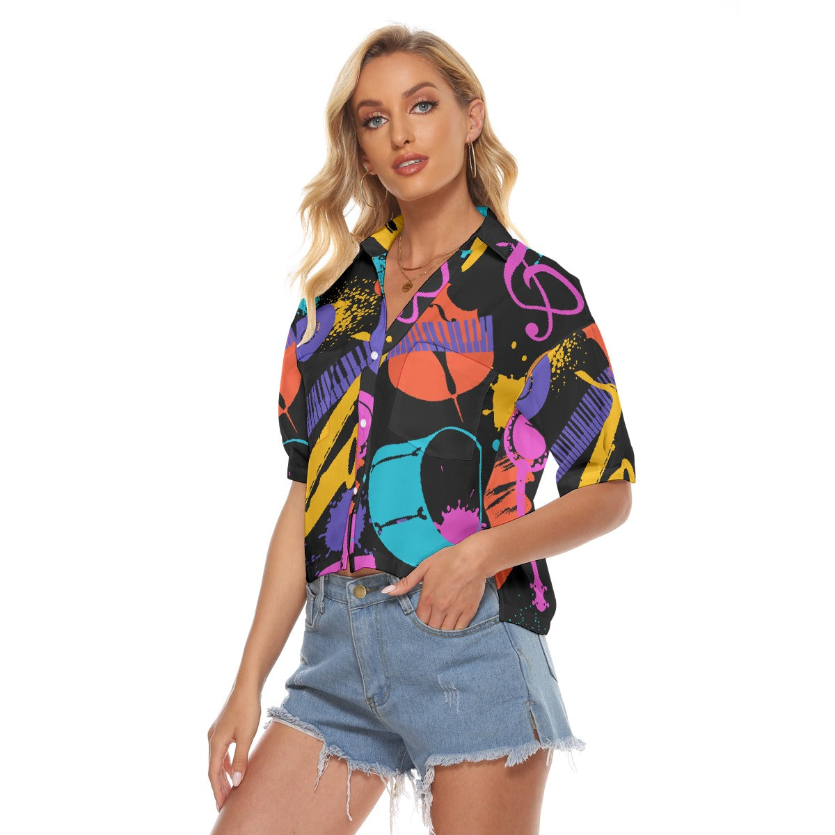 All-Over Print Women's V-neck Shirts