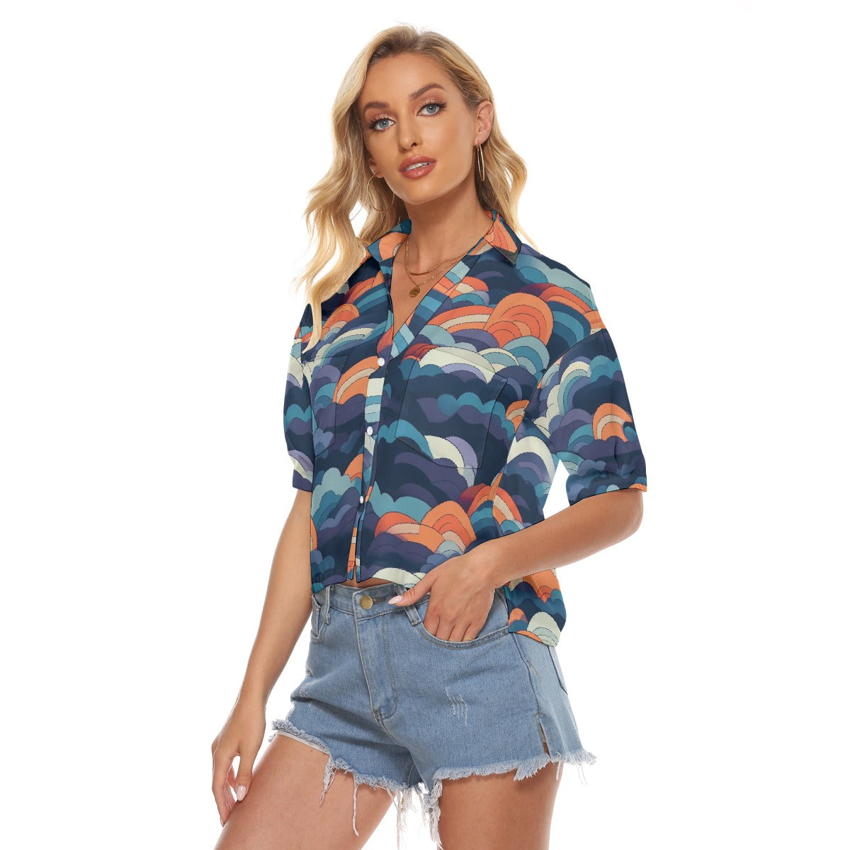 All-Over Print Women's V-neck Shirts