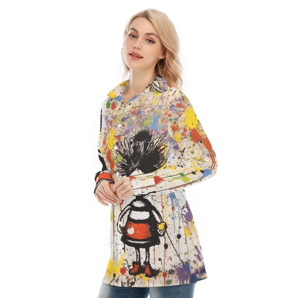 All-Over Print Women's Long Shirt