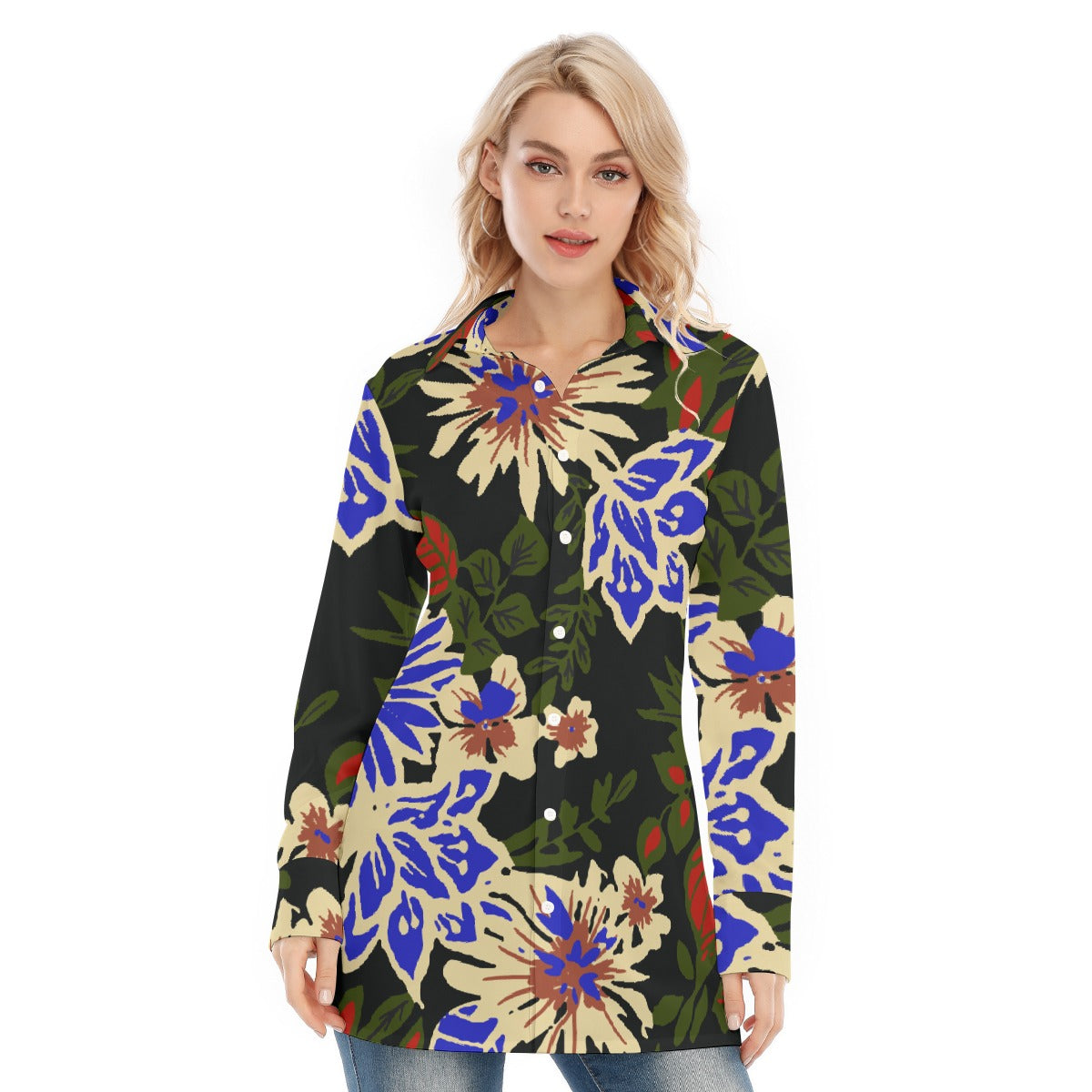 All-Over Print Women's Long Shirt