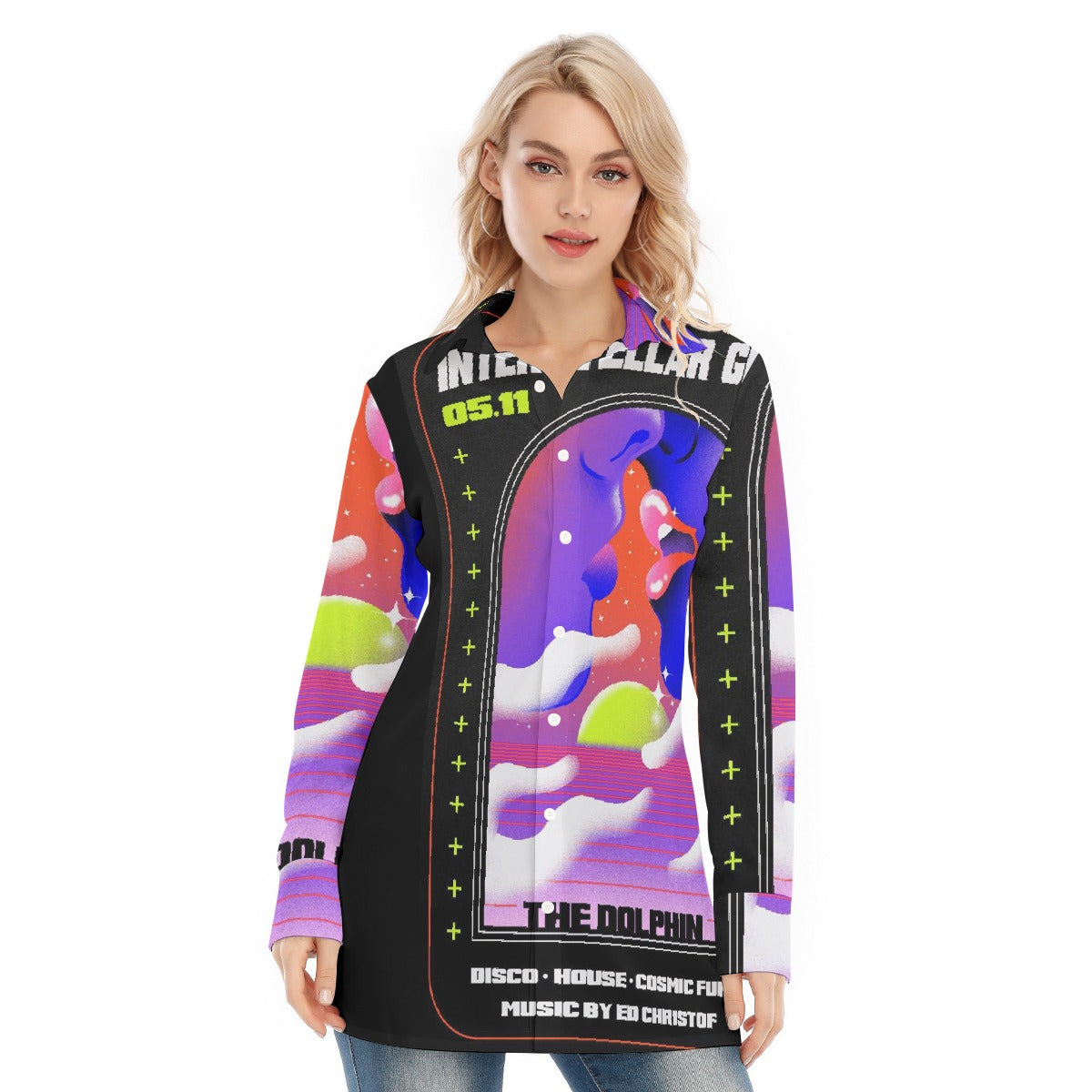 All-Over Print Women's Long Shirt