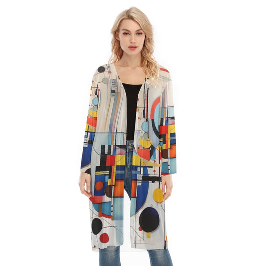 All- Over Print Women's Long Sleeve Mesh Cardigan