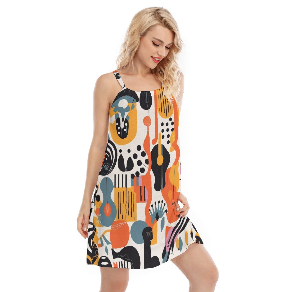 All-Over Print Women's O-neck Cami Dress