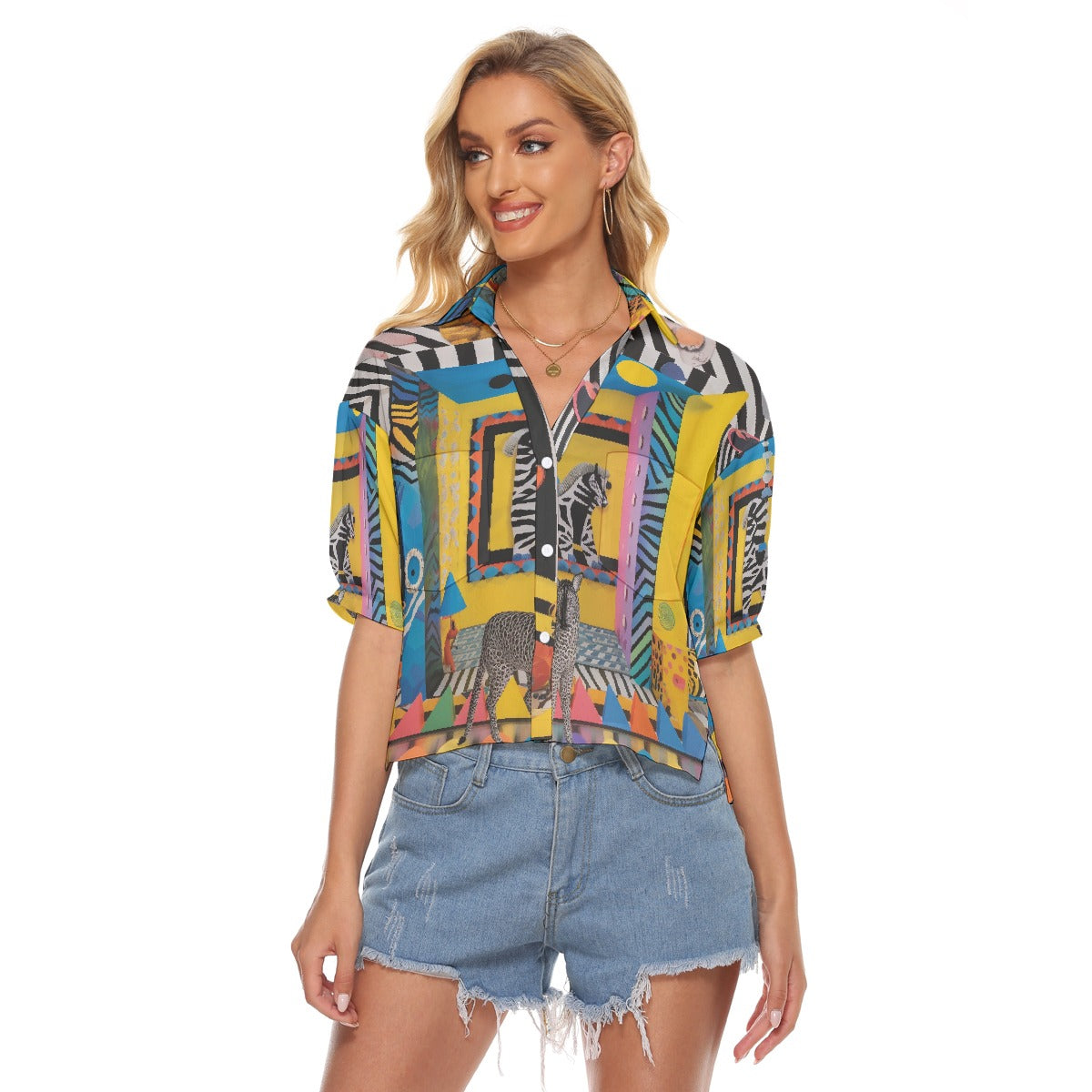 All-Over Print Women's V-neck Shirts