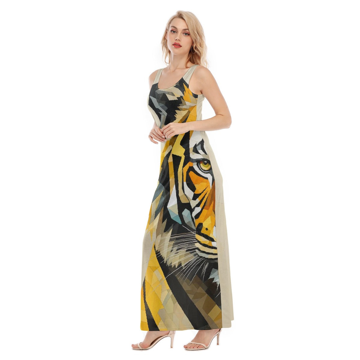 All-Over Print Women's Vest Dress | Length To Ankle