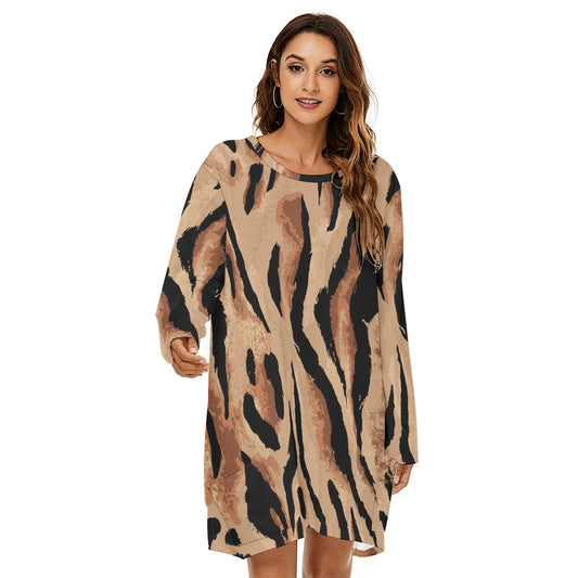 All-Over Print  Women's Loose Crew Neck Dress