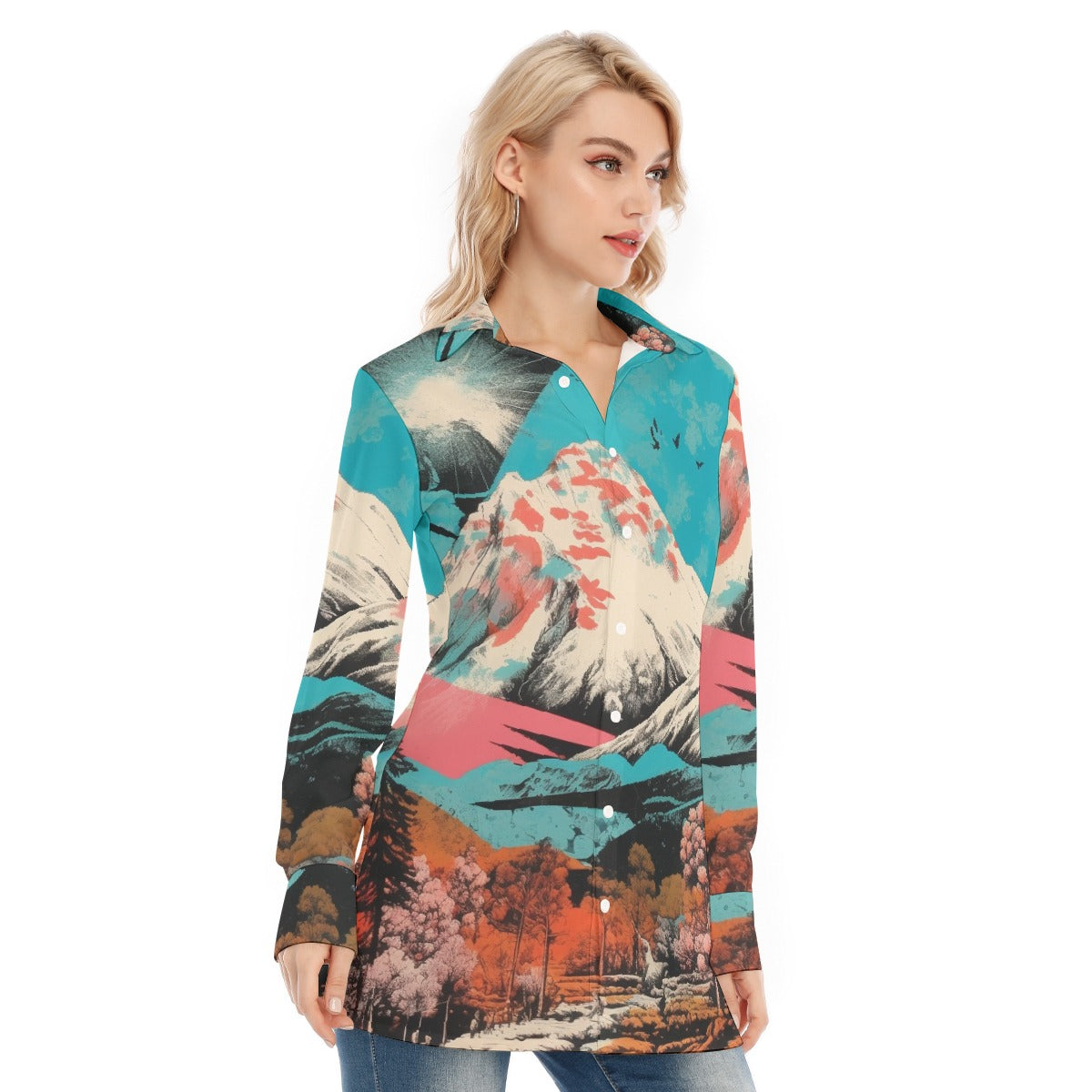 All-Over Print Women's Long Shirt