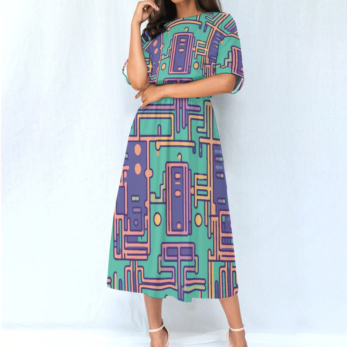 All-Over Print Women's Elastic Waist Dress