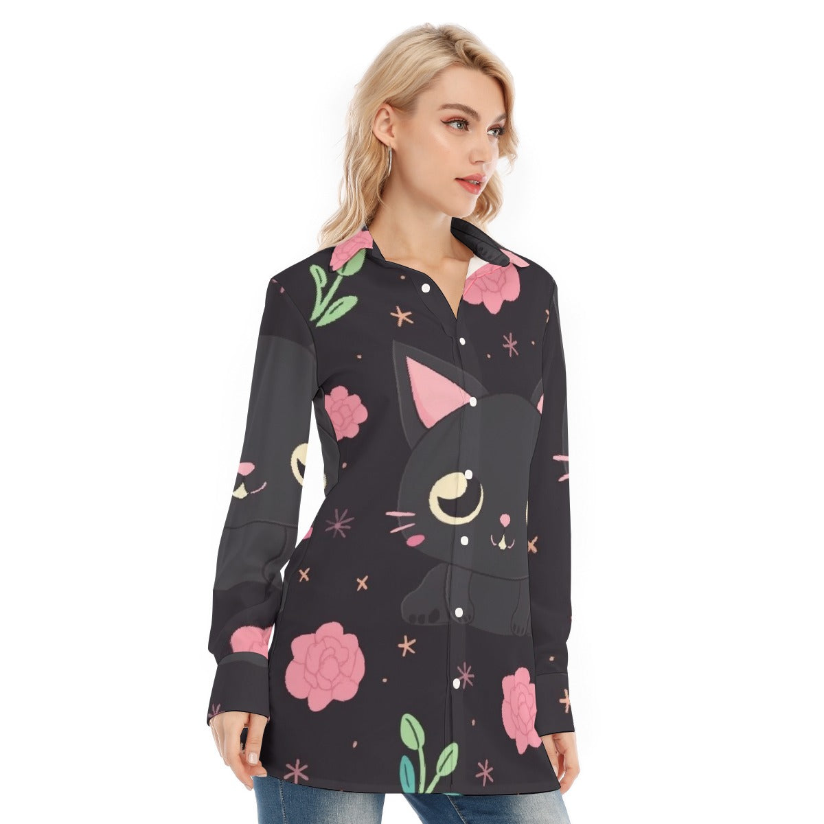 All-Over Print Women's Long Shirt