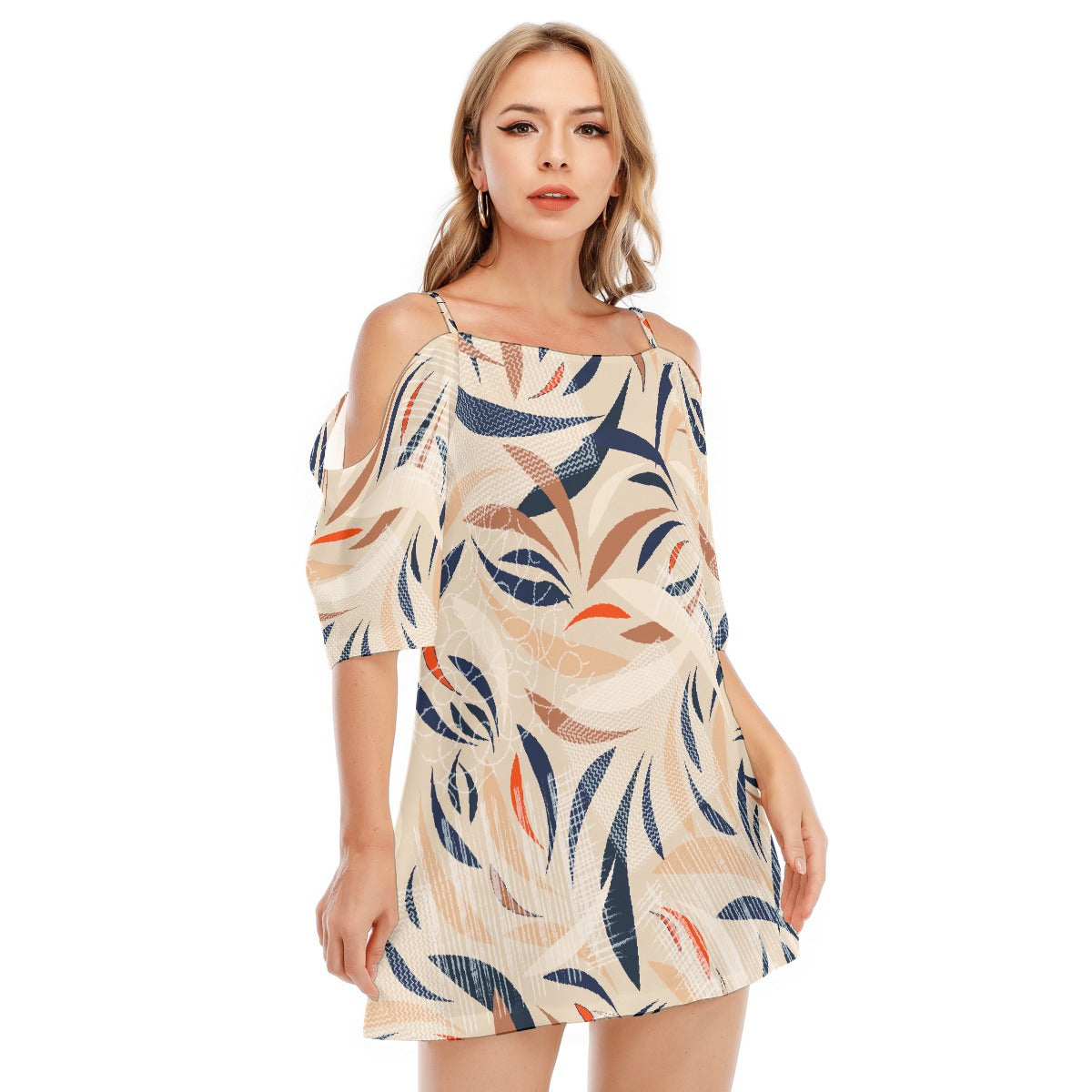 All-Over Print Women's Off-shoulder Cami Dress