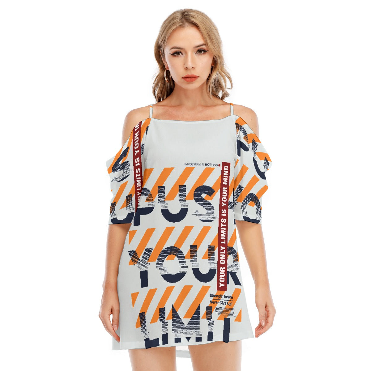 All-Over Print Women's Off-shoulder Cami Dress