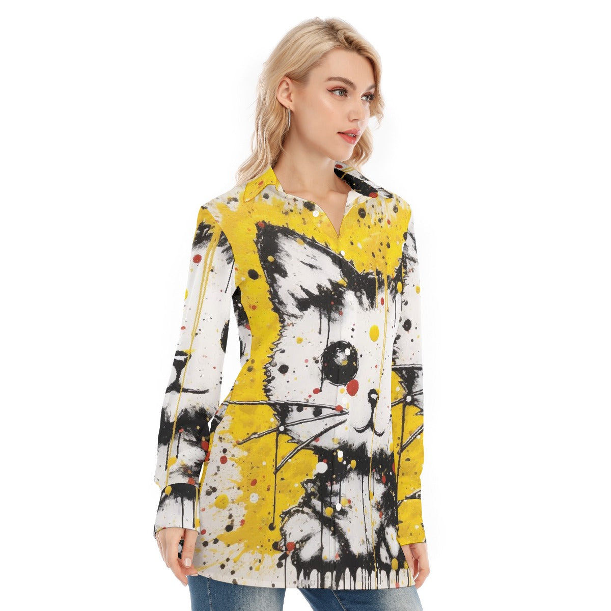 All-Over Print Women's Long Shirt