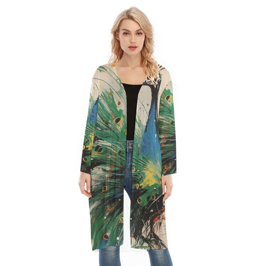 All- Over Print Women's Long Sleeve Mesh Cardigan