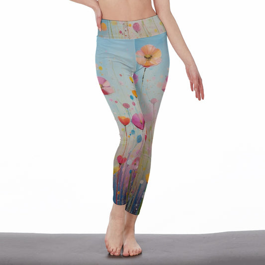 All-Over Print Women's High Waist Leggings | Side Stitch Closure