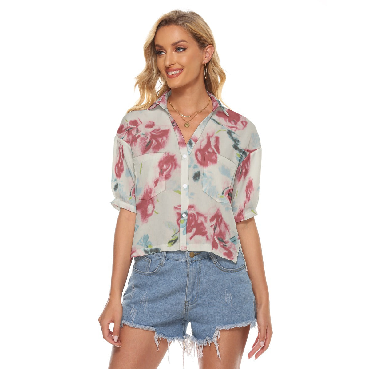 All-Over Print Women's V-neck Shirts