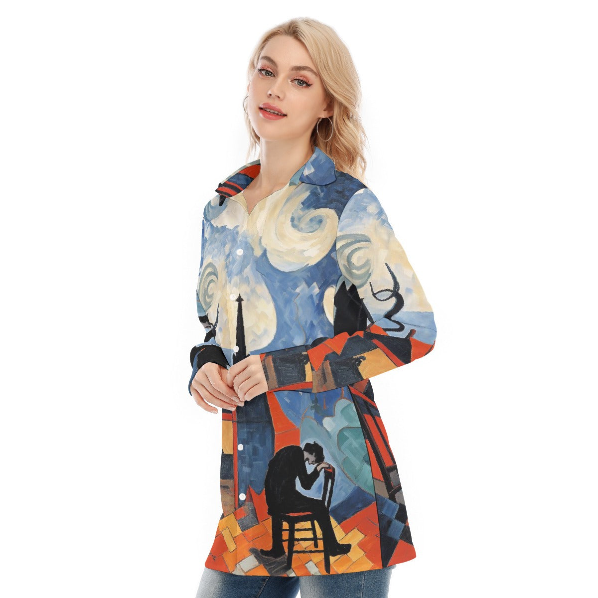 All-Over Print Women's Long Shirt