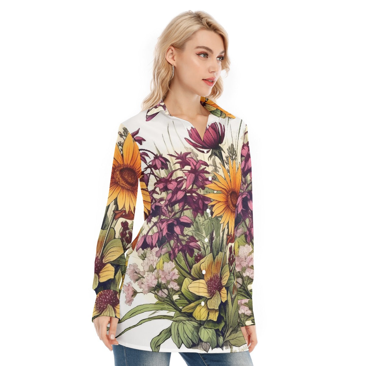 All-Over Print Women's Long Shirt