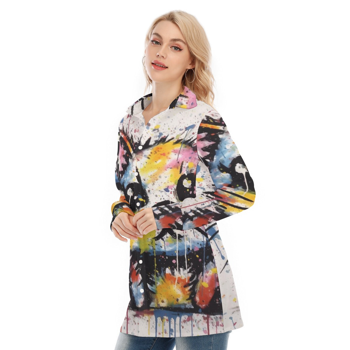 All-Over Print Women's Long Shirt