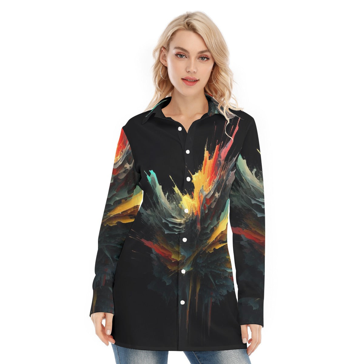 All-Over Print Women's Long Shirt