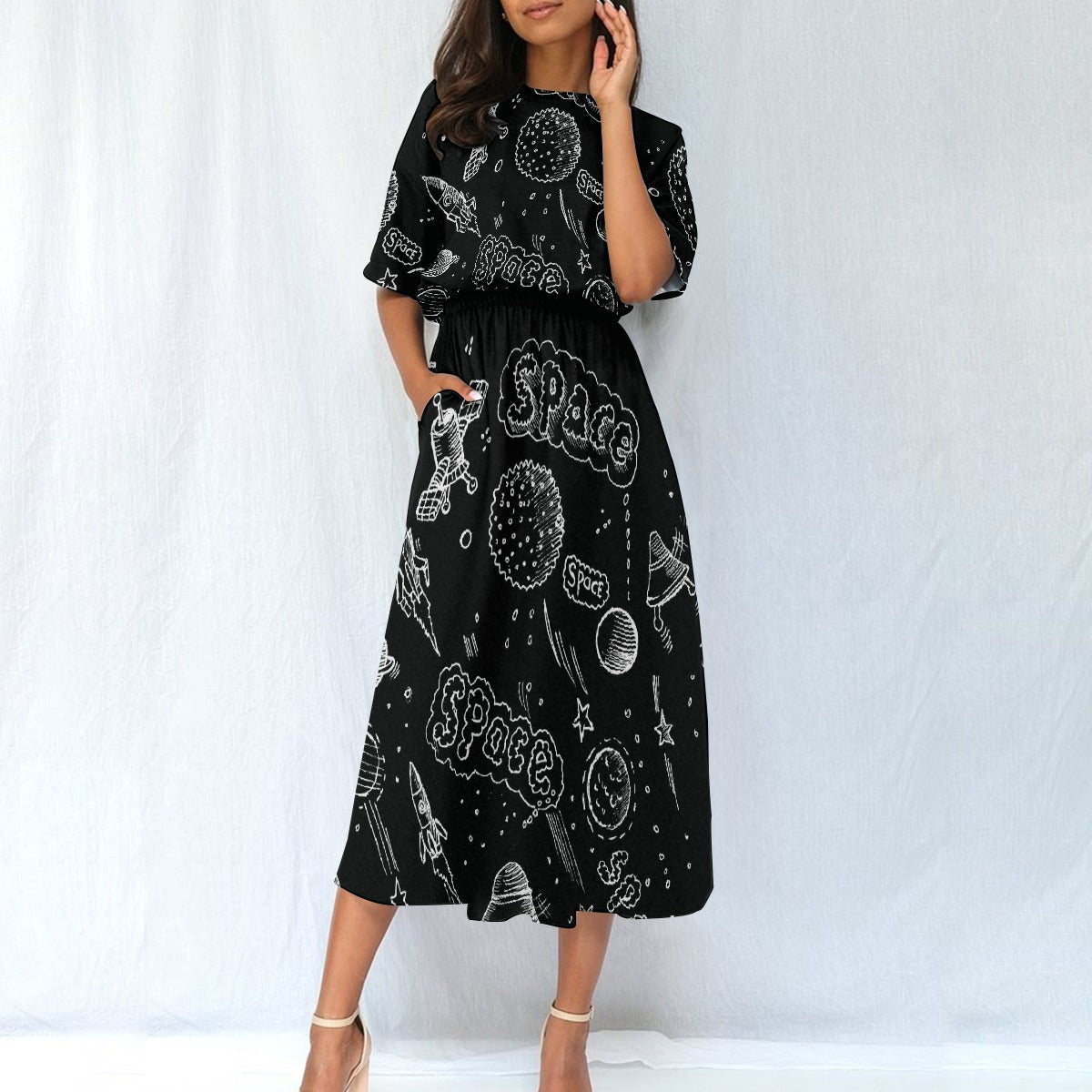 All-Over Print Women's Elastic Waist Dress