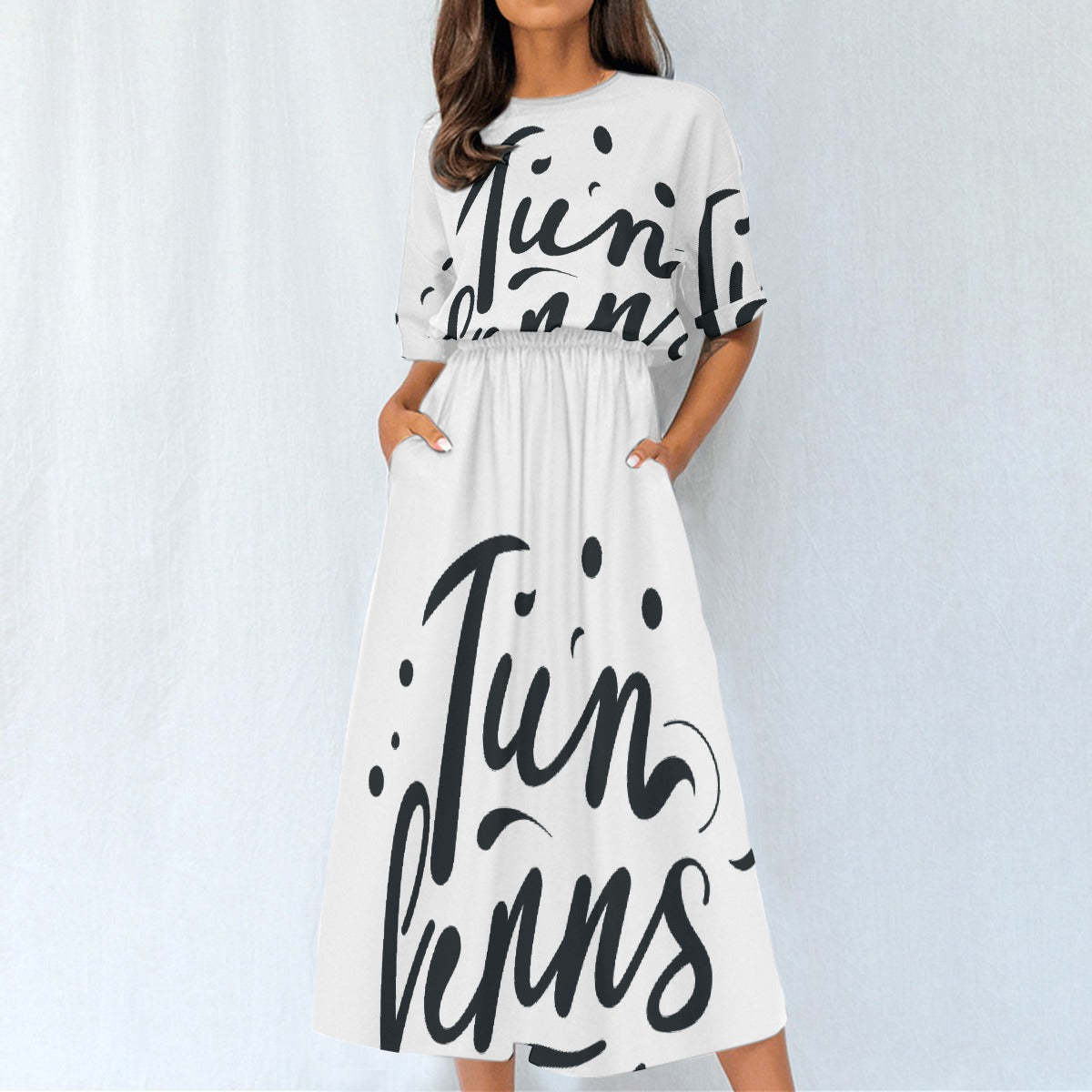 All-Over Print Women's Elastic Waist Dress