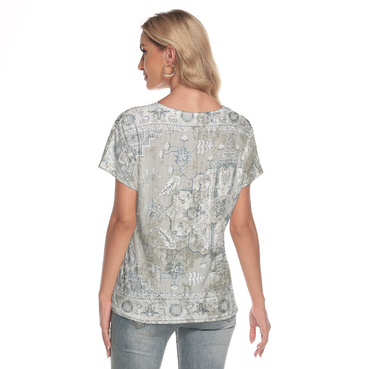 All-Over Print Women's Loose V-neck Short Sleeve T-shirt