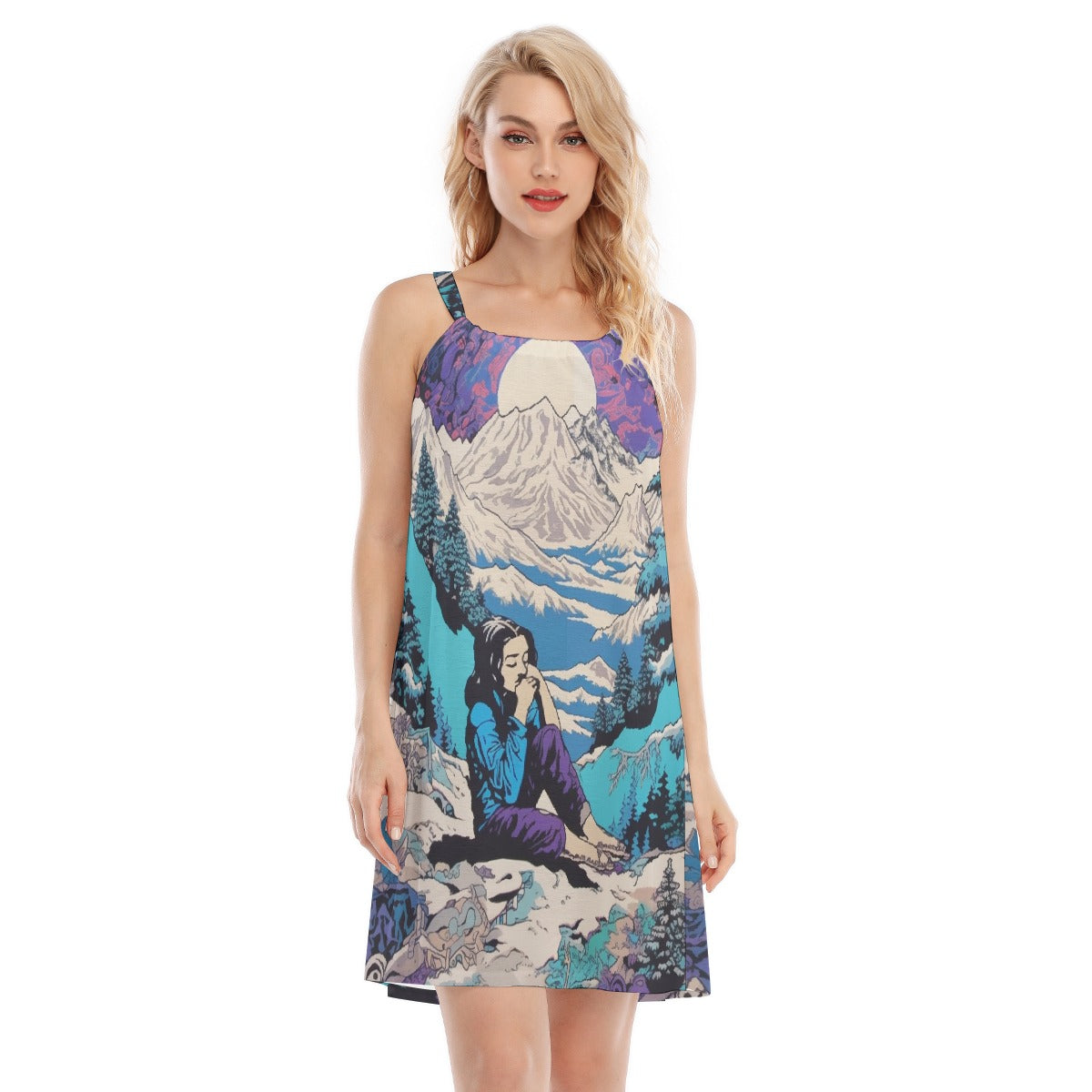 All-Over Print Women's O-neck Cami Dress