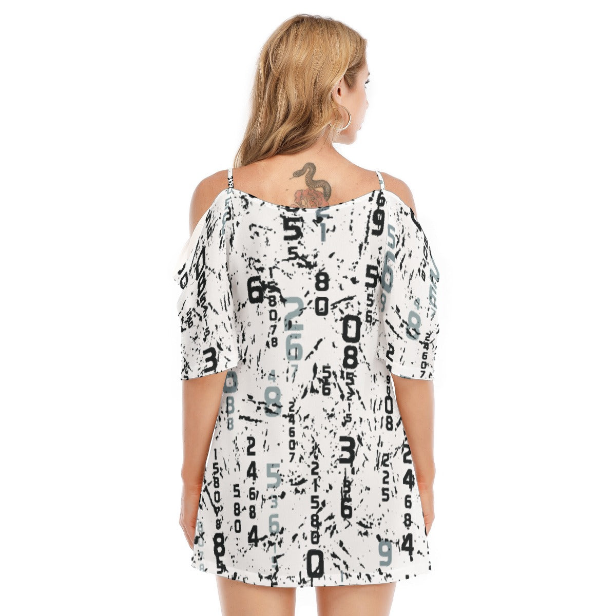 All-Over Print Women's Off-shoulder Cami Dress