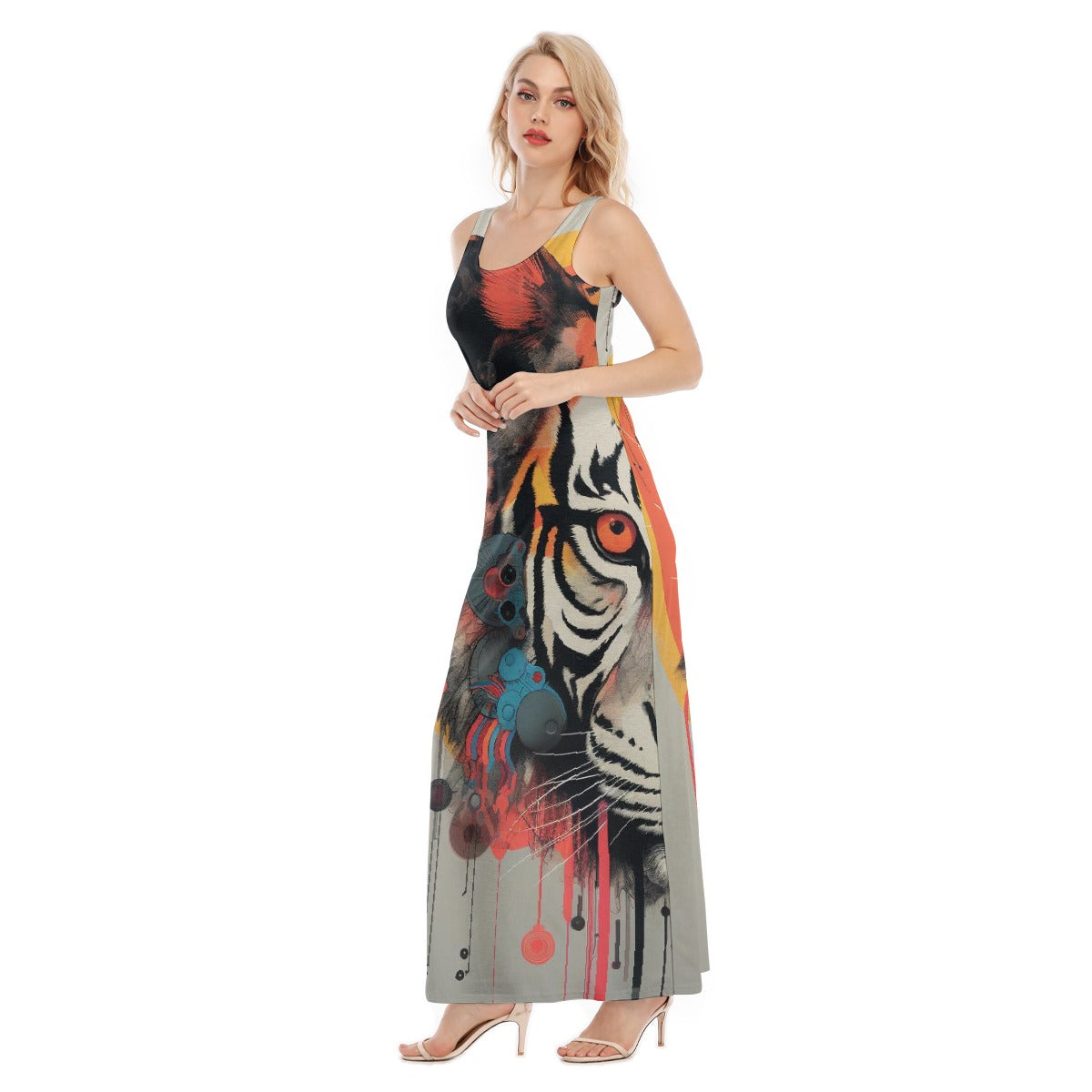 All-Over Print Women's Vest Dress | Length To Ankle