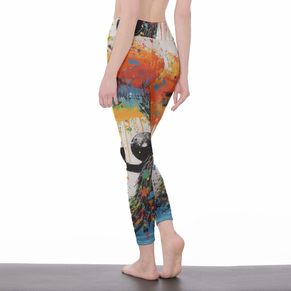 All-Over Print Women's High Waist Leggings | Side Stitch Closure