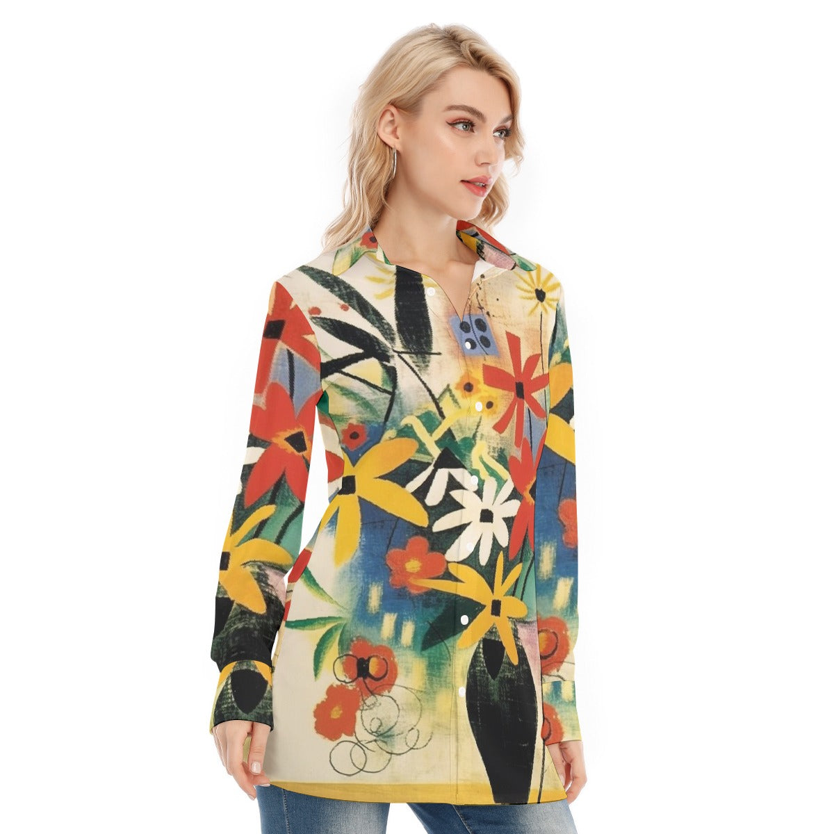 All-Over Print Women's Long Shirt