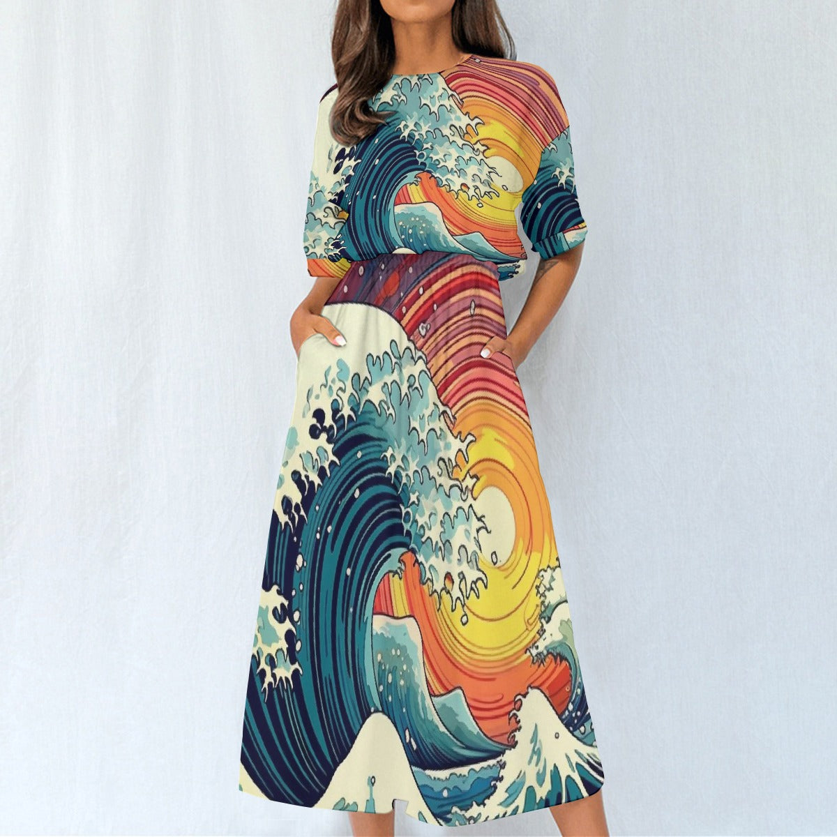 All-Over Print Women's Elastic Waist Dress