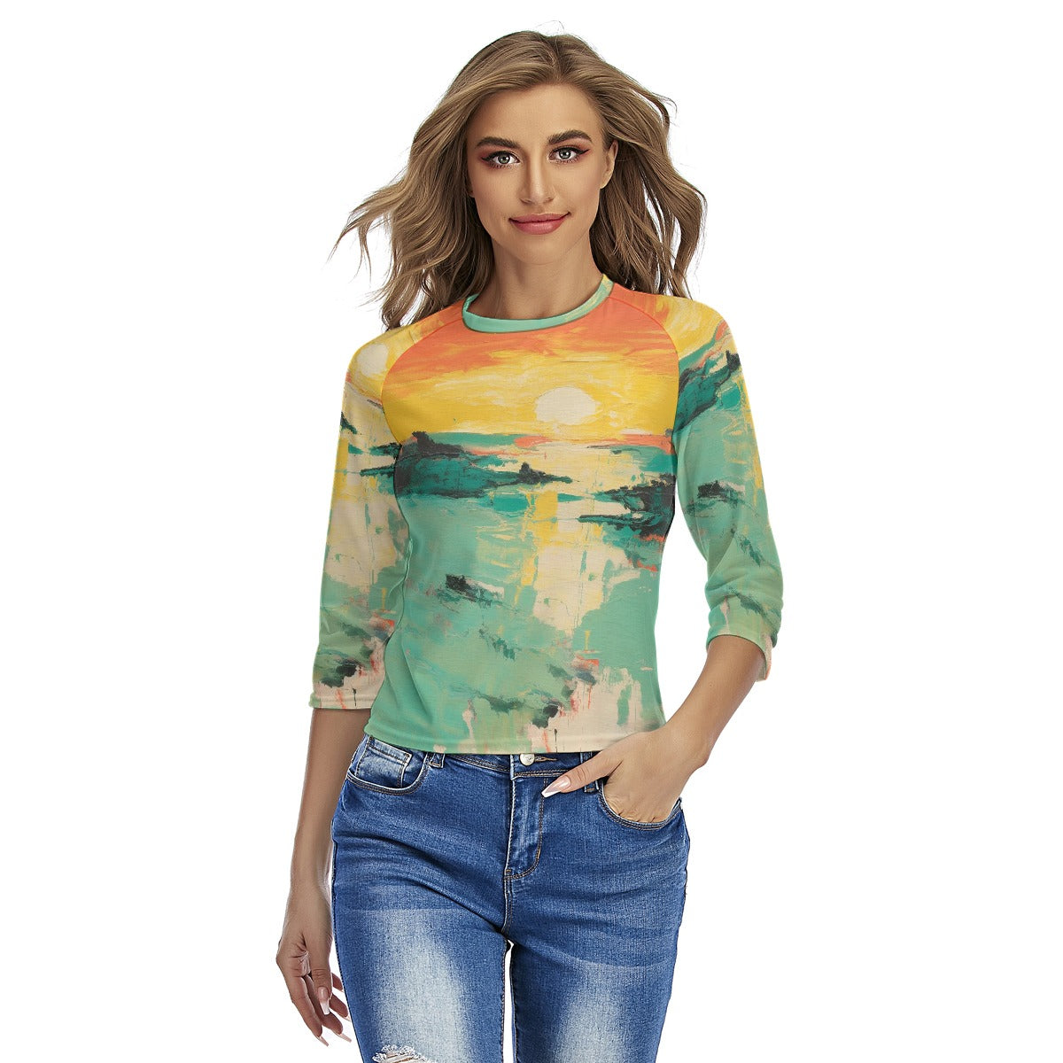 All-Over Print Women's Raglan Sleeves T-shirts