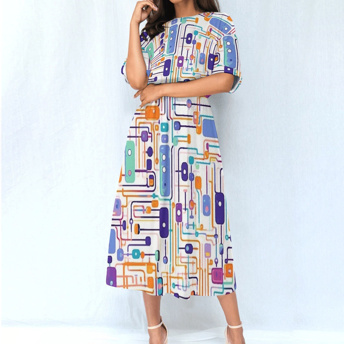 All-Over Print Women's Elastic Waist Dress