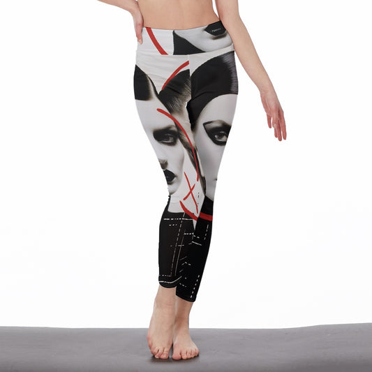 All-Over Print Women's High Waist Leggings | Side Stitch Closure