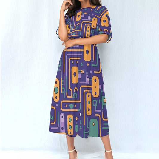 All-Over Print Women's Elastic Waist Dress