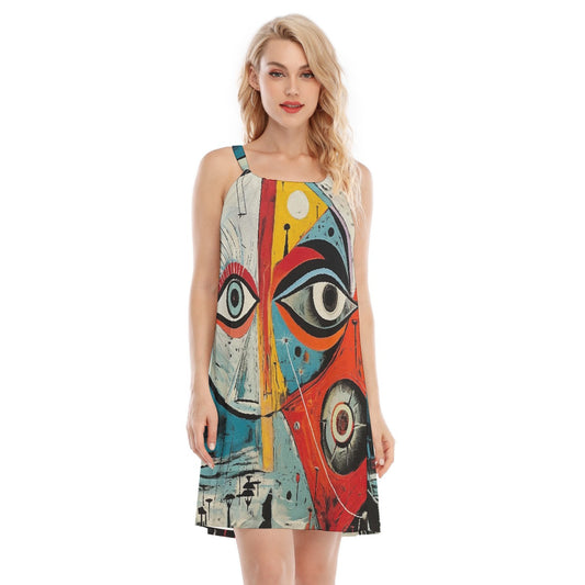 All-Over Print Women's O-neck Cami Dress