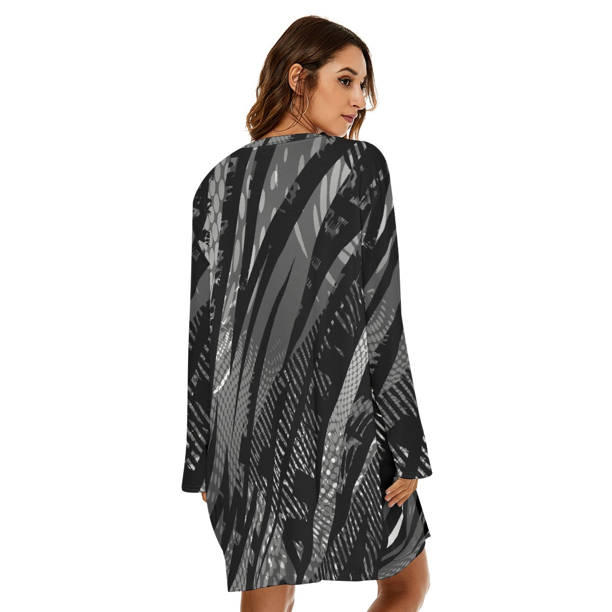 All-Over Print  Women's Loose Crew Neck Dress