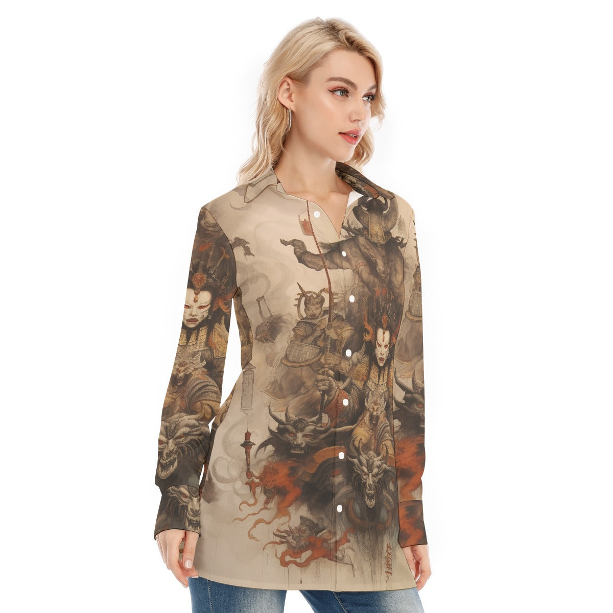 All-Over Print Women's Long Shirt