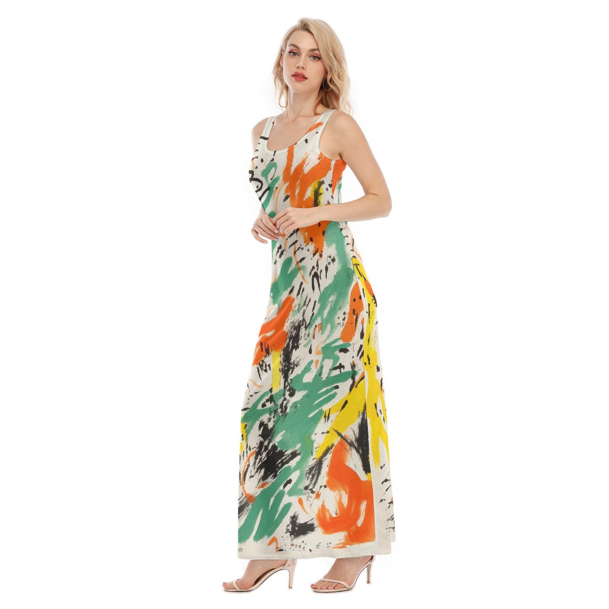 All-Over Print Women's Vest Dress | Length To Ankle