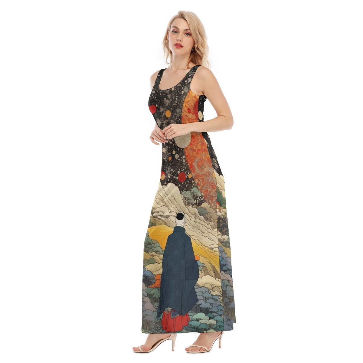 All-Over Print Women's Vest Dress | Length To Ankle