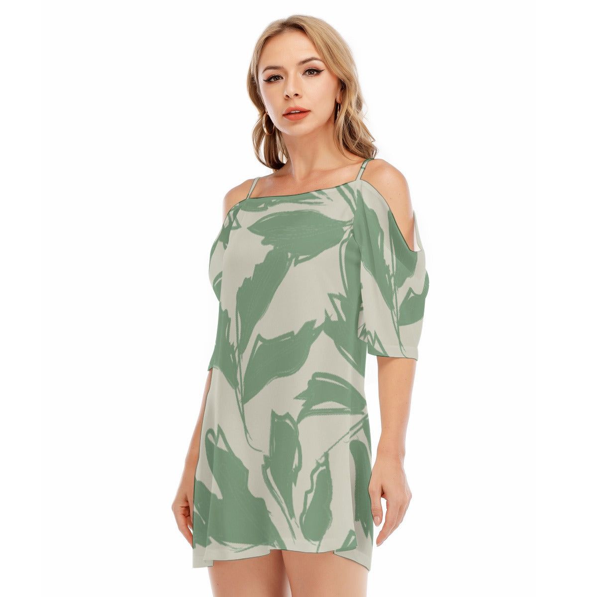 All-Over Print Women's Off-shoulder Cami Dress