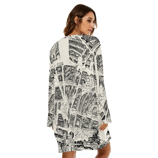 All-Over Print  Women's Loose Crew Neck Dress