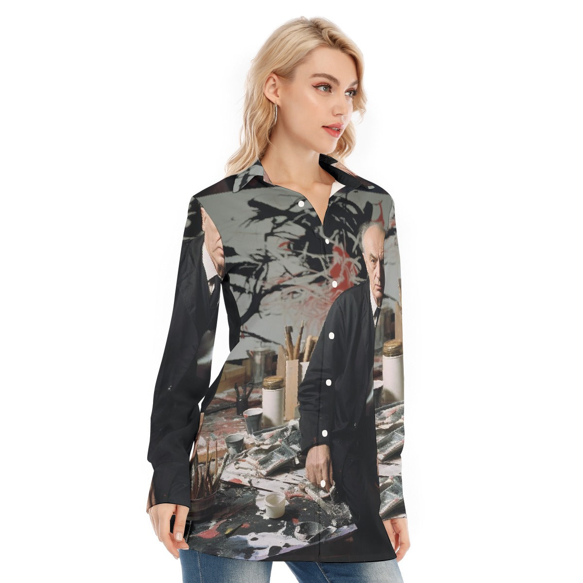 All-Over Print Women's Long Shirt