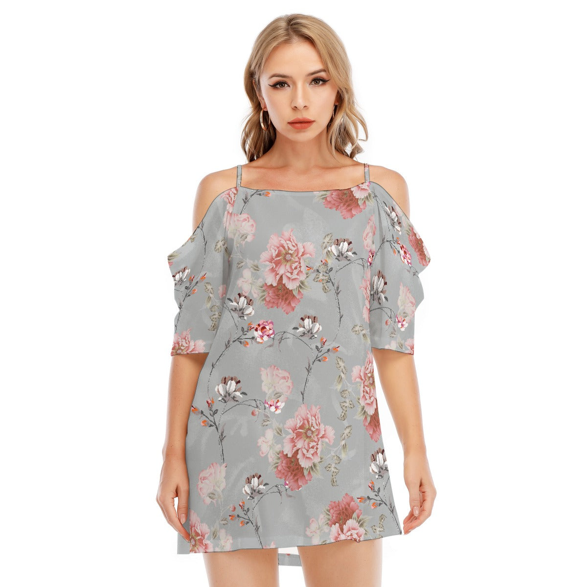 All-Over Print Women's Off-shoulder Cami Dress