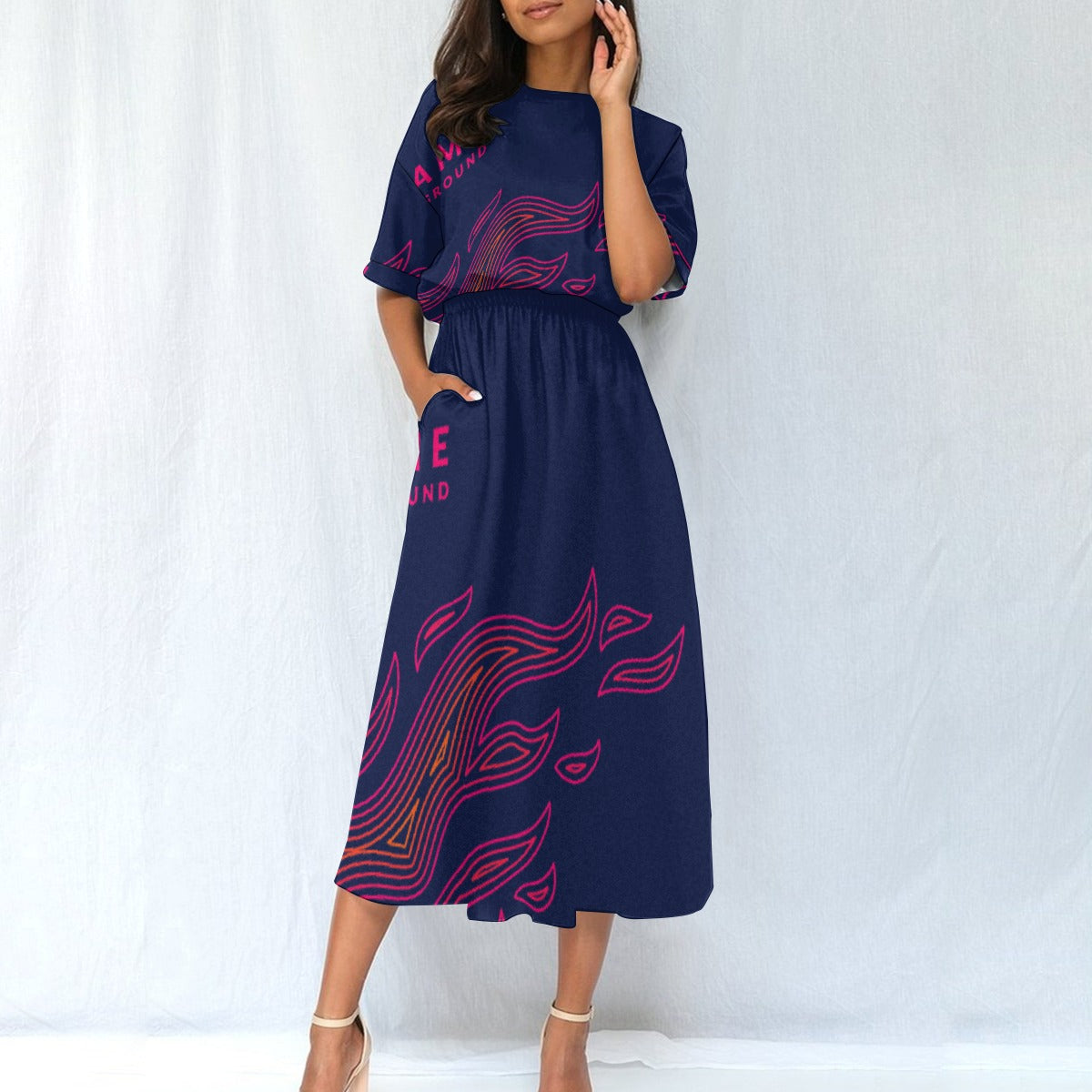 All-Over Print Women's Elastic Waist Dress