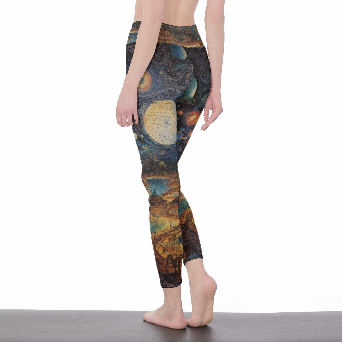 All-Over Print Women's High Waist Leggings | Side Stitch Closure